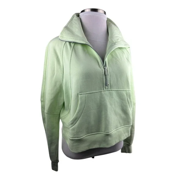 Lululemon Scuba Oversized Half Zip Hoodie Funnel Neck Green Women's Size M/L - Picture 12 of 13